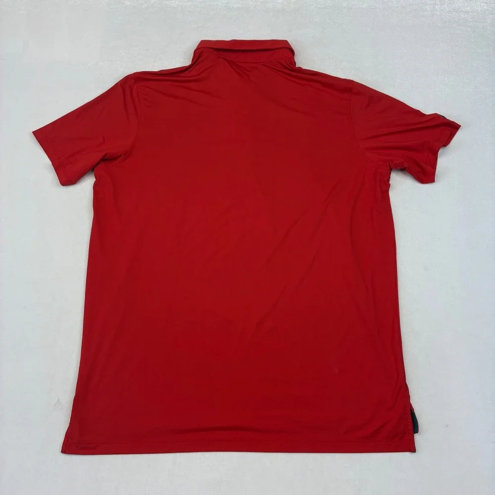 Greyson Polo‎ Shirt Mens Large Red Performance Short Sleeve Wolf Logo Golf Sport